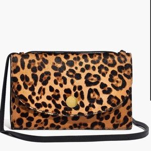 Madewell The Slim Convertible Bag in Leopard Calf Hair